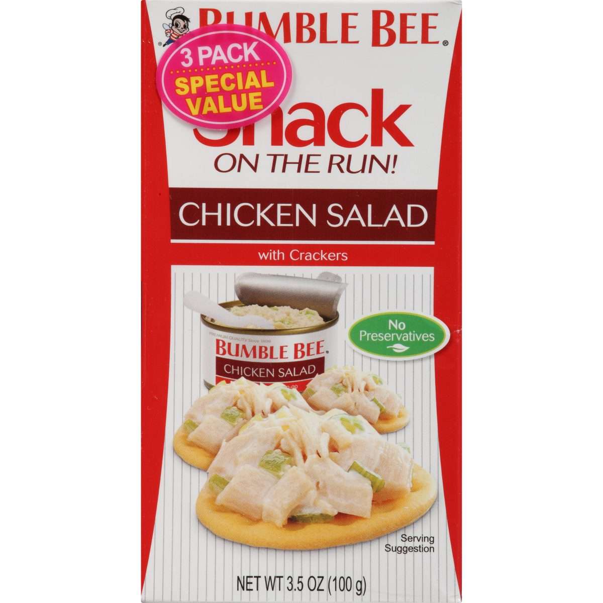 (3 Kits) Bumble Bee Snack on the Run Chicken Salad with Crackers, 3.5 ...