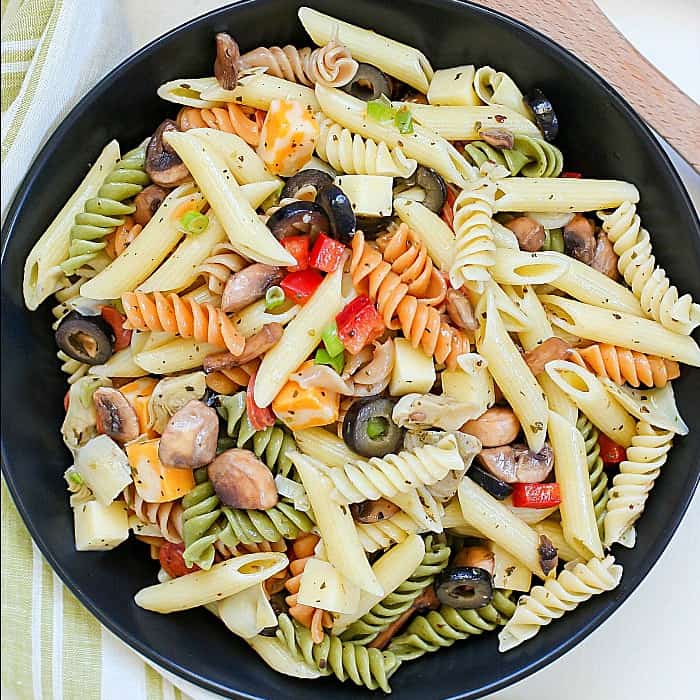 Best Ever Pasta Salad Recipe (with homemade dressing)