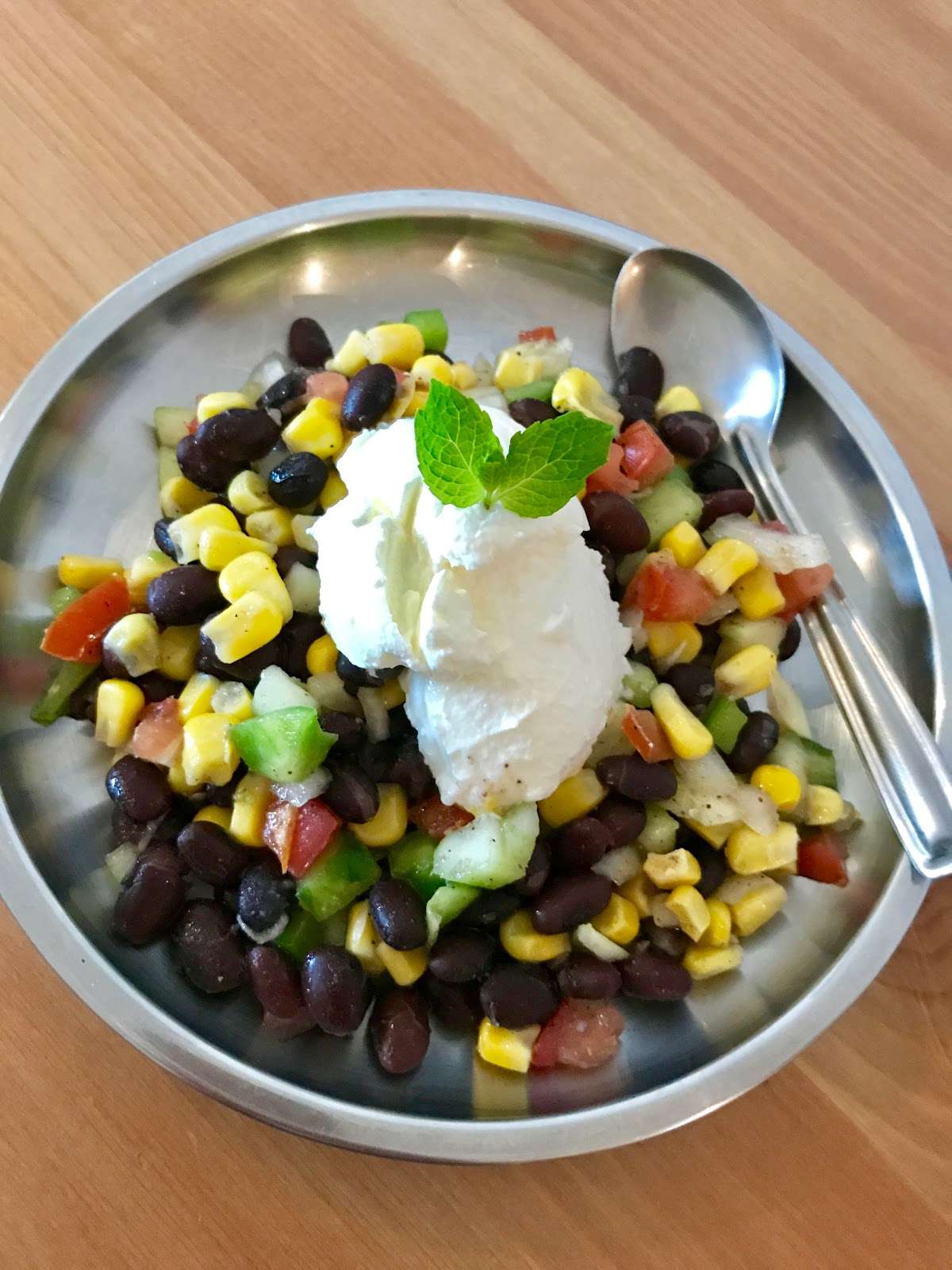 Black bean and corn salad (Indian style)