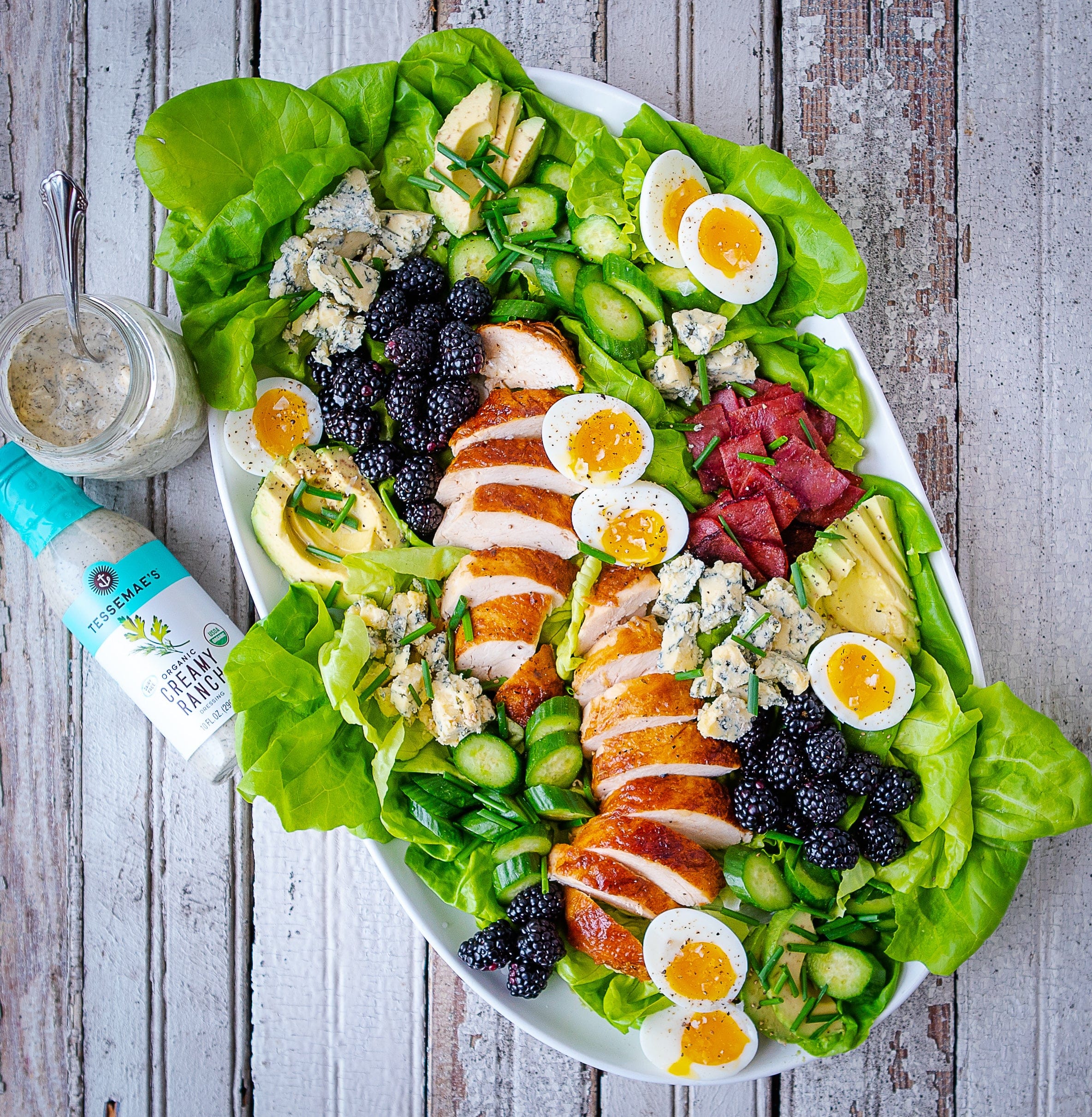 Blackberry Cobb Salad with Blue Cheese Dressing
