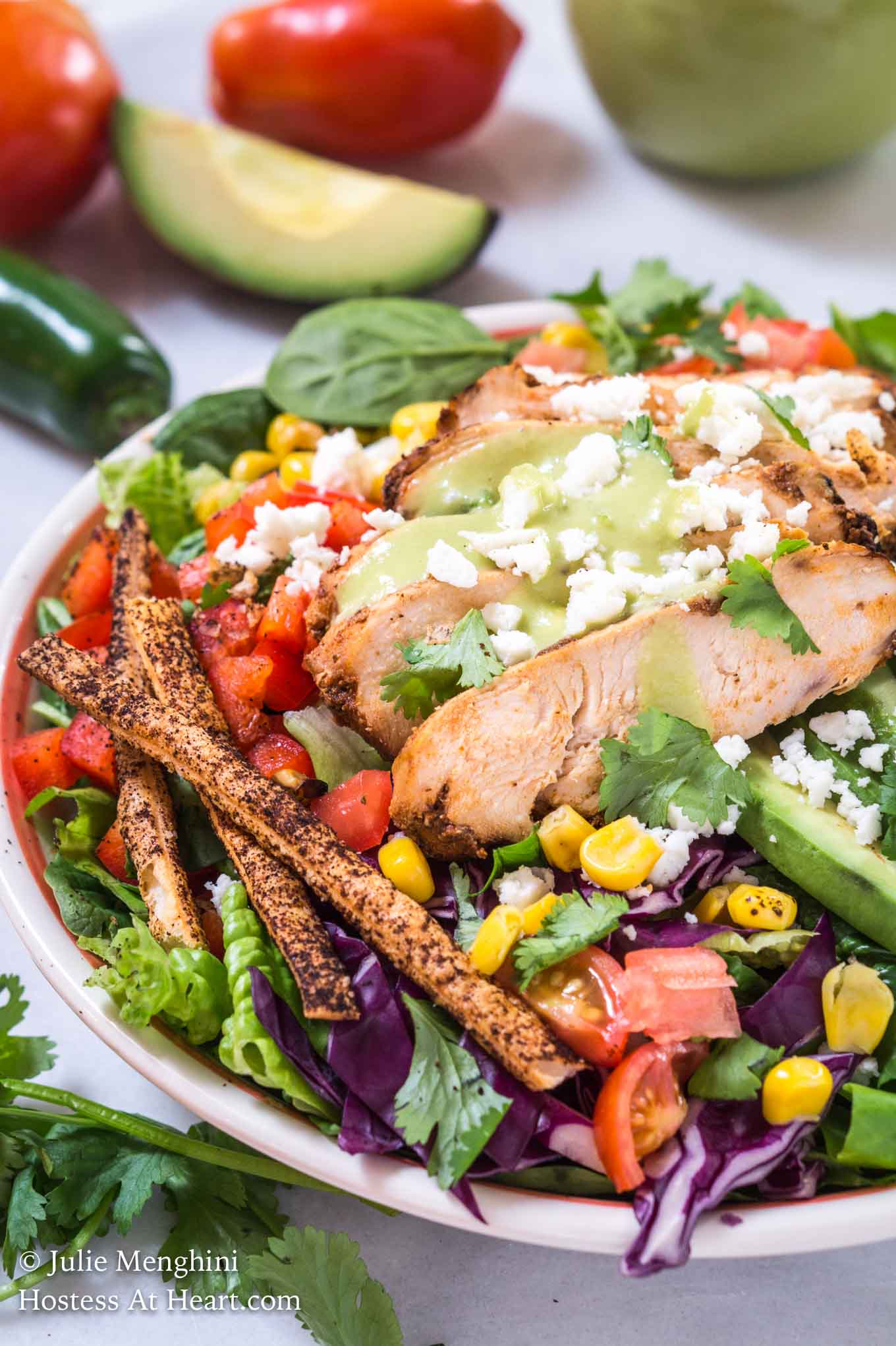 Chipotle Grilled Chicken Salad with Honey Jalapeno ...