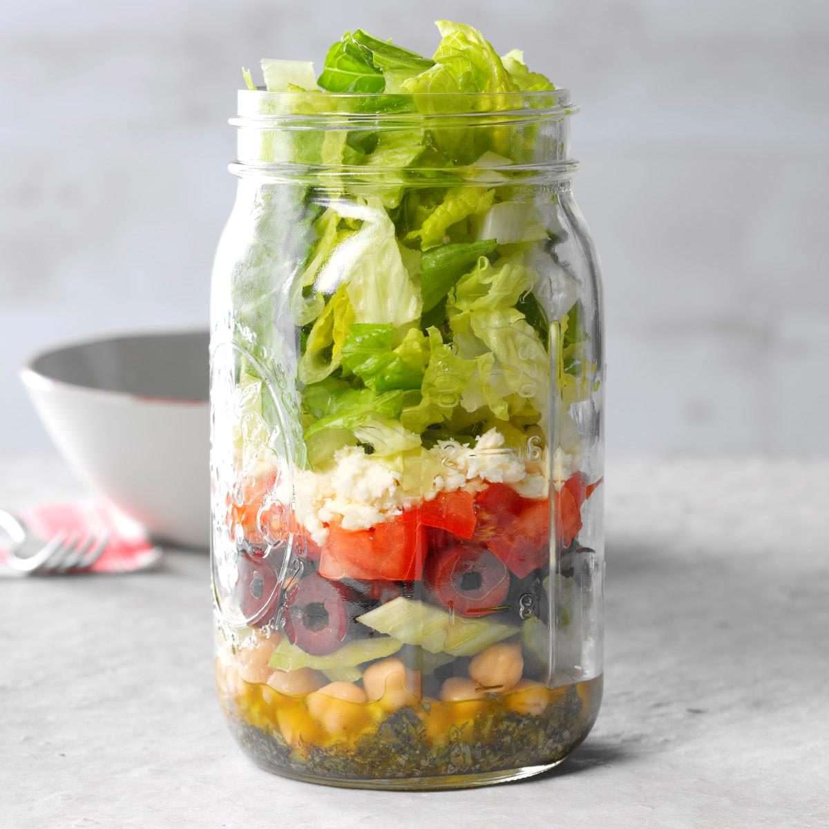 Chopped Greek Salad in a Jar Recipe: How to Make It ...