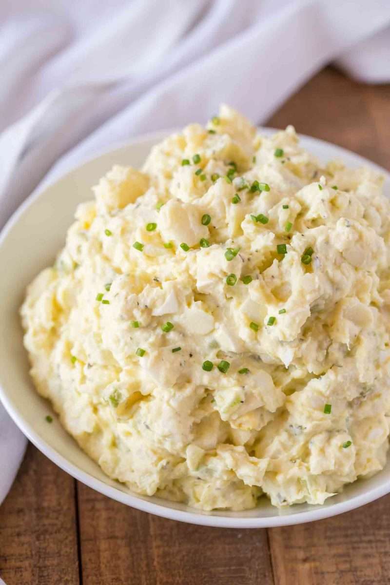 Classic Potato Salad with a creamy mayonnaise dressing with relish ...