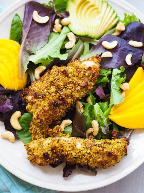 Coconut Curry Crusted Chicken Salad with Mango and Honey Mustard ...