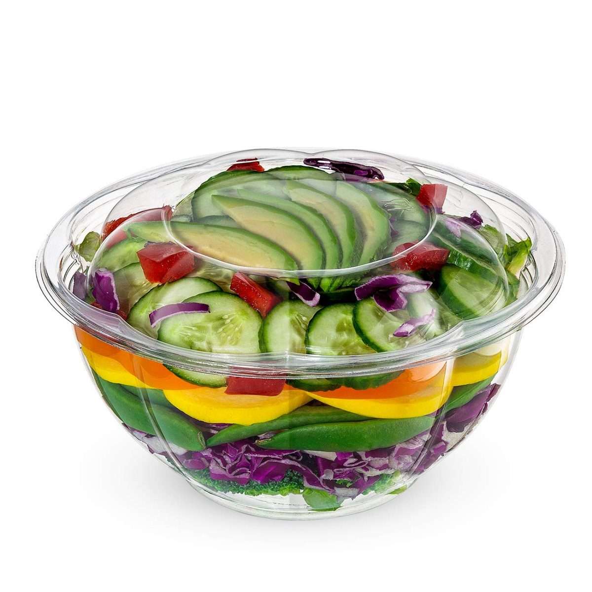 Comfy Package [50 Sets] 32 oz. Plastic Salad Bowls To