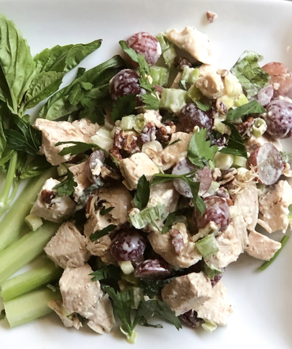 Easy Chicken Salad with Grapes &  Pecans