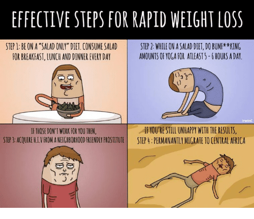 EFFECTIVE STEPS FOR RAPID WEIGHT LOSS STEP 1 BE ON a SALAD ONLY DIET ...