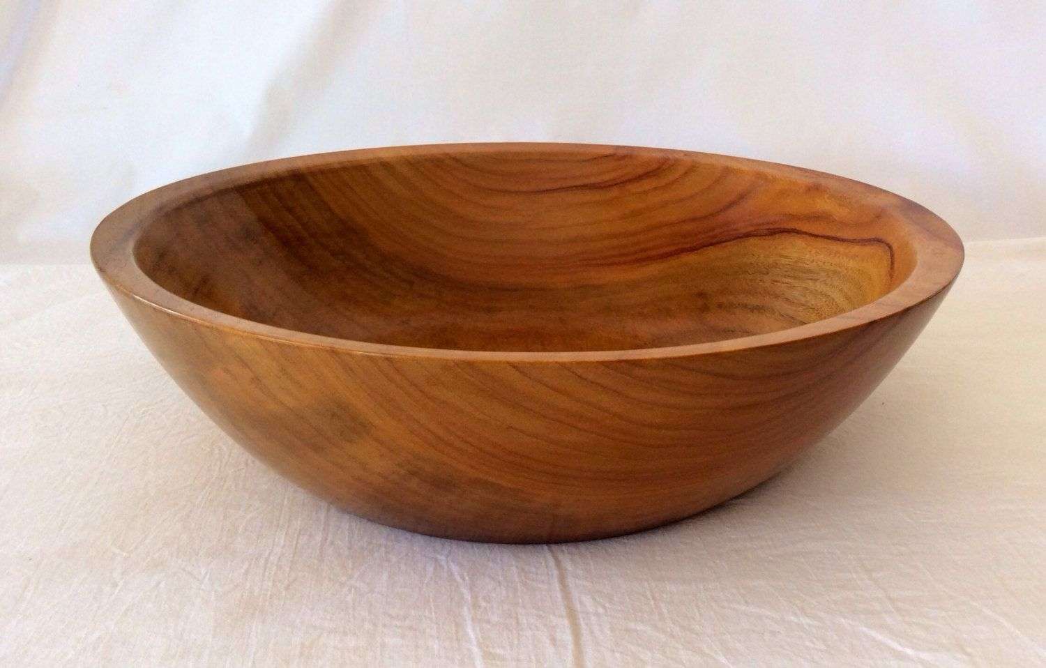 Extra large deep wood bowl wooden salad or fruit bowl food ...