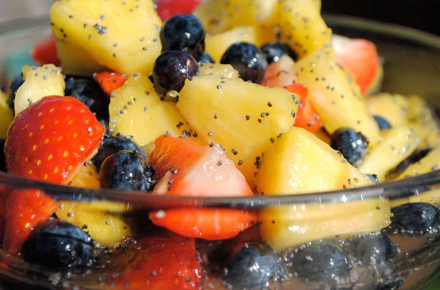 Fruit Salad with Honey Poppy Seed Dressing