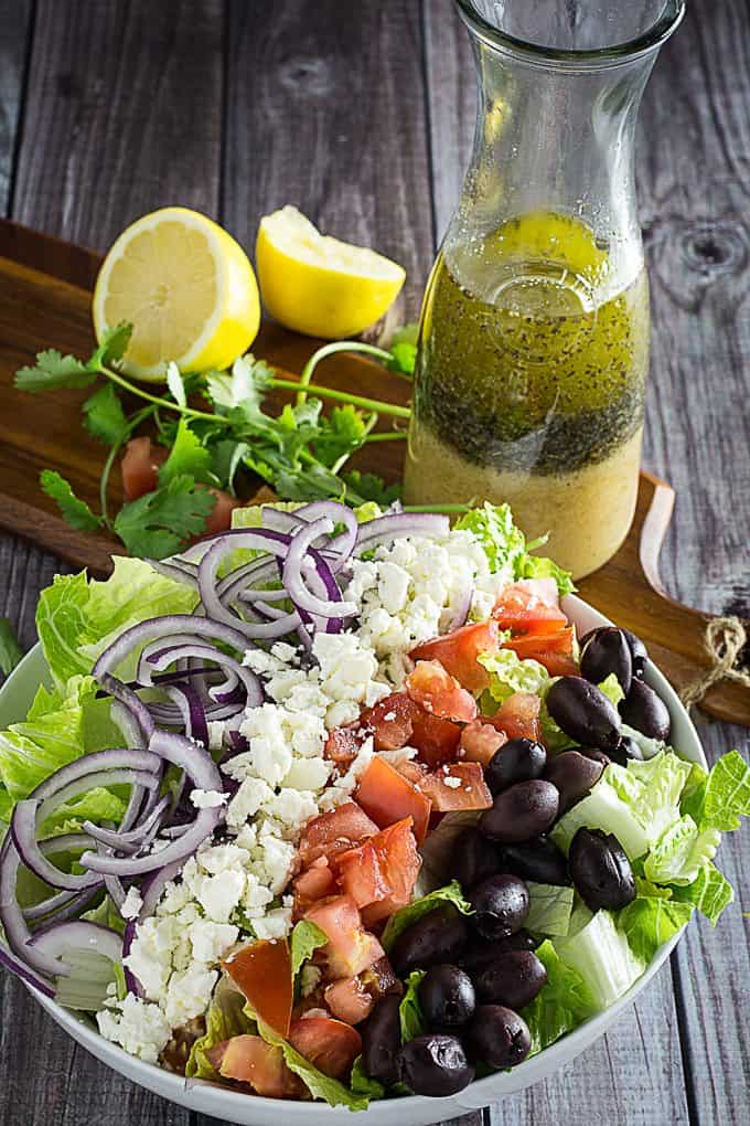 Greek Salad Dressing &  Greek Salad â¢ Dishing Delish