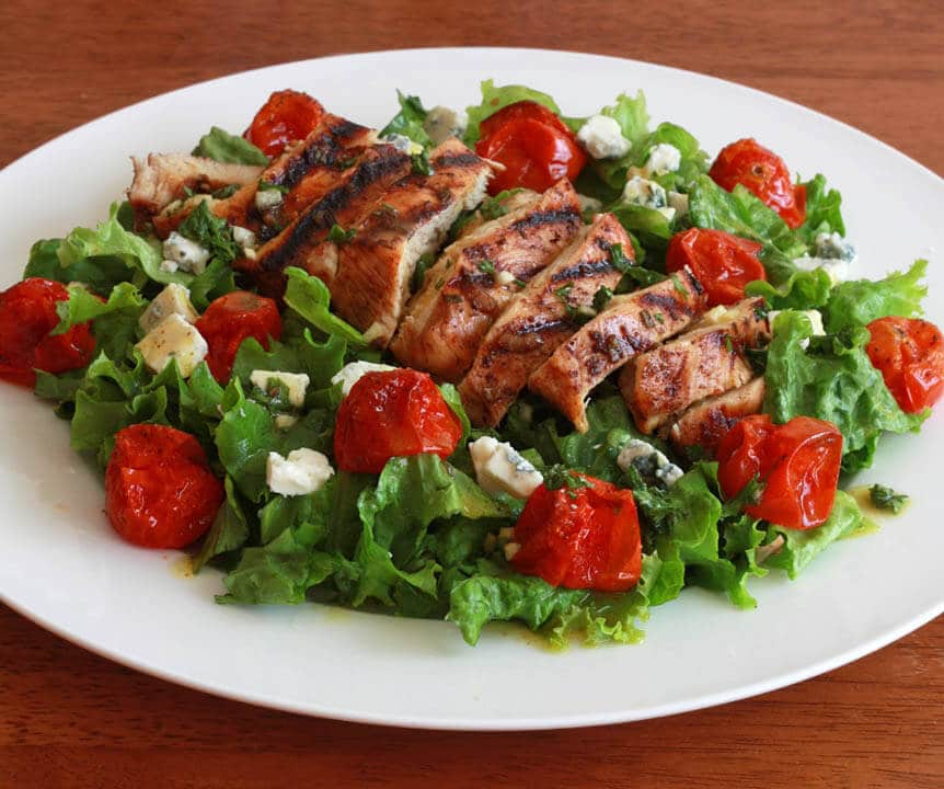 Grilled Chicken and Roasted Cherry Tomato Salad with Herbed Champagne ...