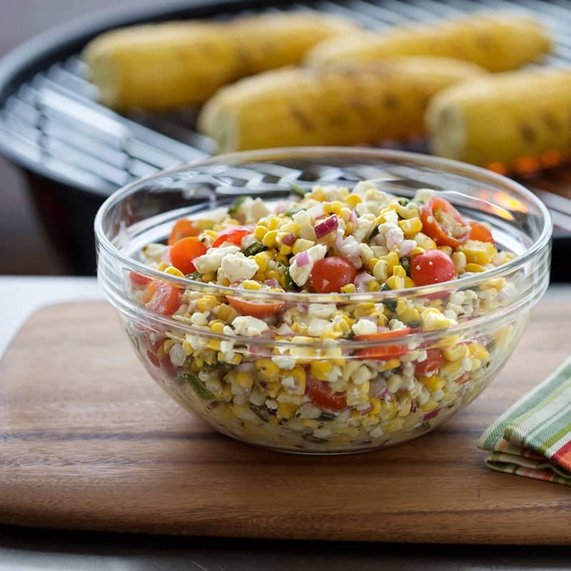 Grilled Corn Salad with Poblano Peppers Recipe