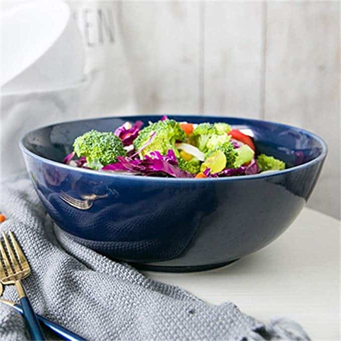 Happiness Ceramic Extra Large Capacity Salad Bowl Mixing Bowl Fruit ...