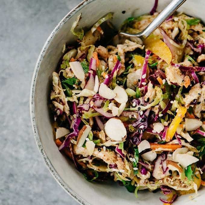 Healthy Chicken Salad with Almond Butter Dressing
