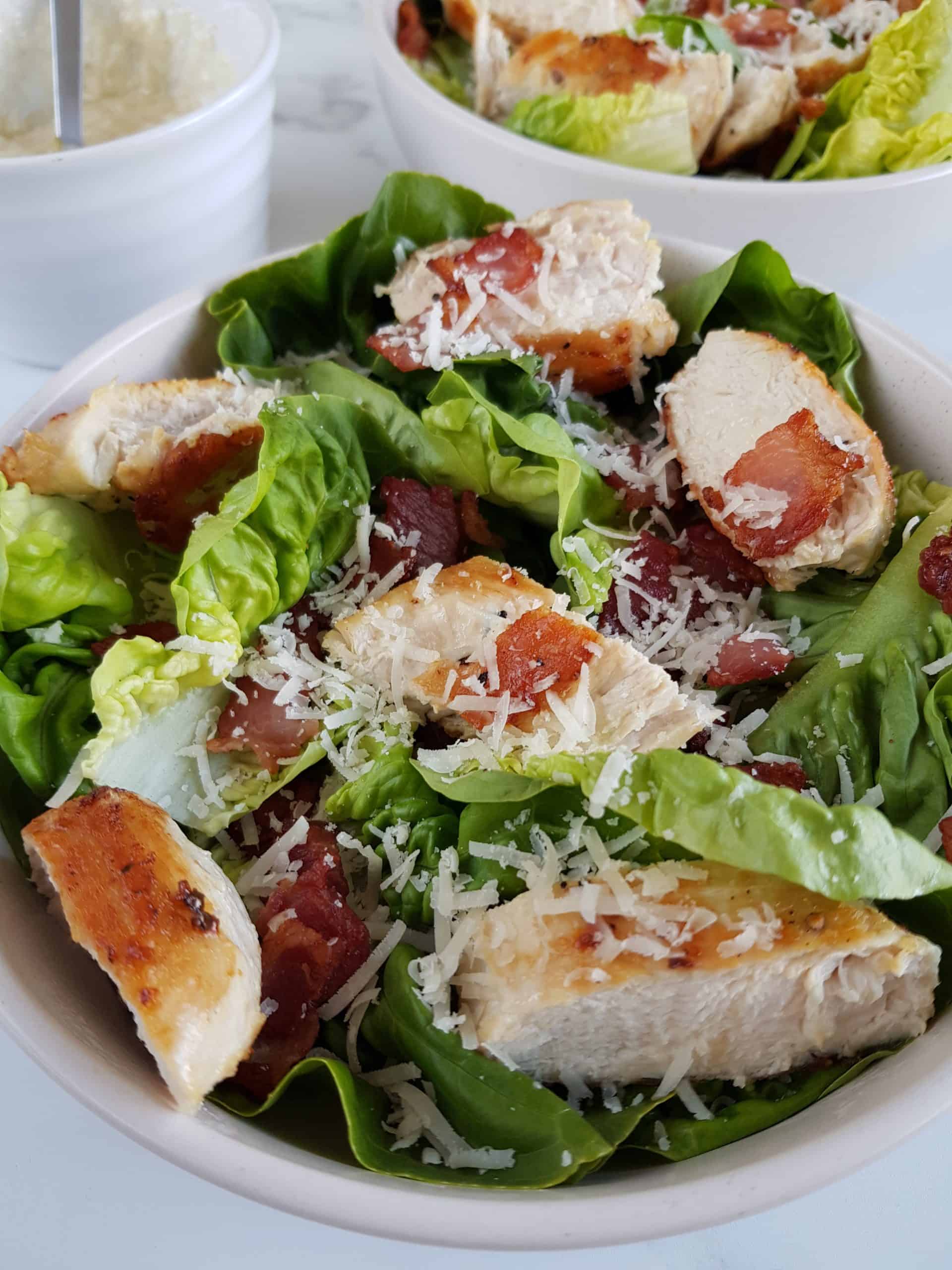 Healthy Keto Caesar Salad with Bacon