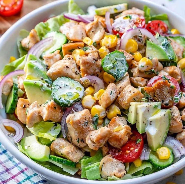 Healthy Ranch Chicken Salad Recipe with just 300 CALORIES! Nutrition ...