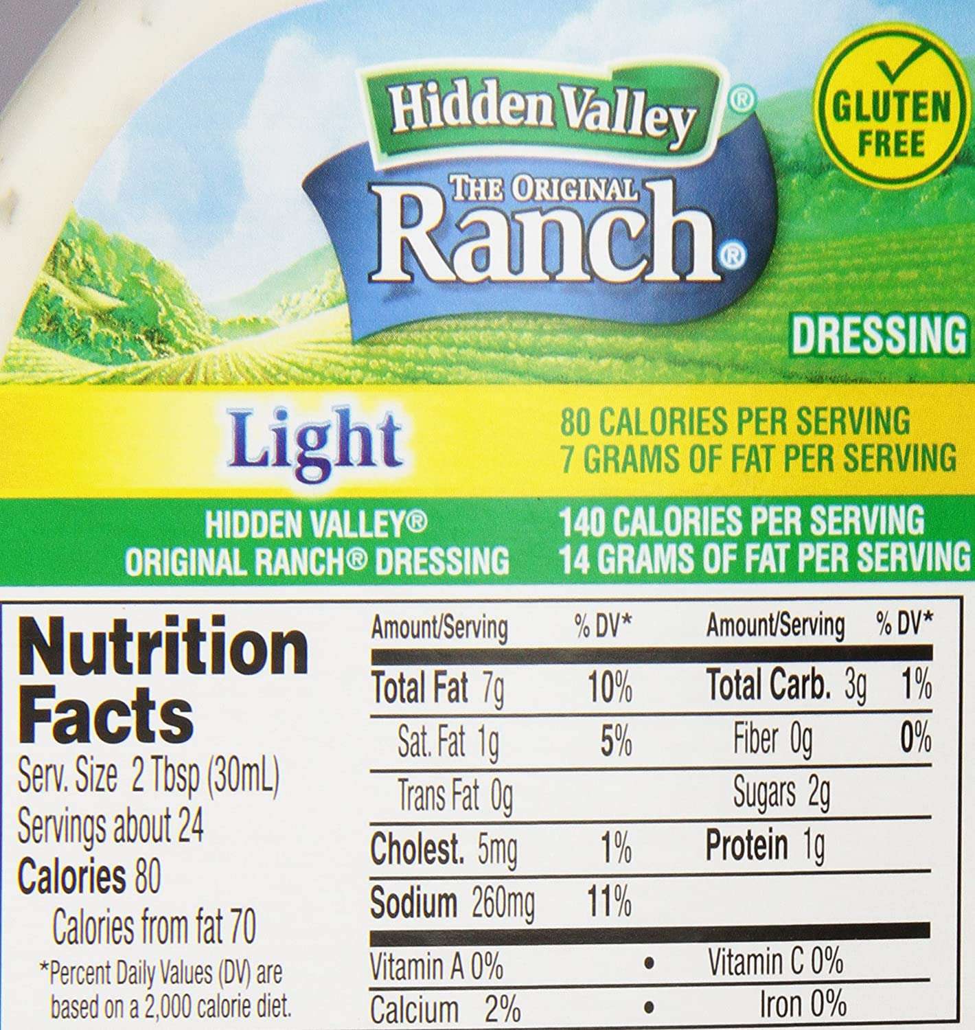 Hidden Valley Ranch Dressing, Light, 24 oz Food, Beverages ...
