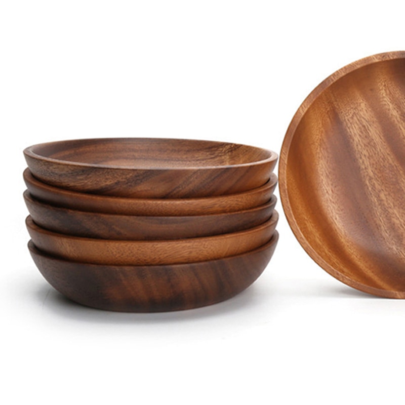 High Quality Kitchen Wooden Salad Bowls 2 Sizes Large Small Acacia Wood ...