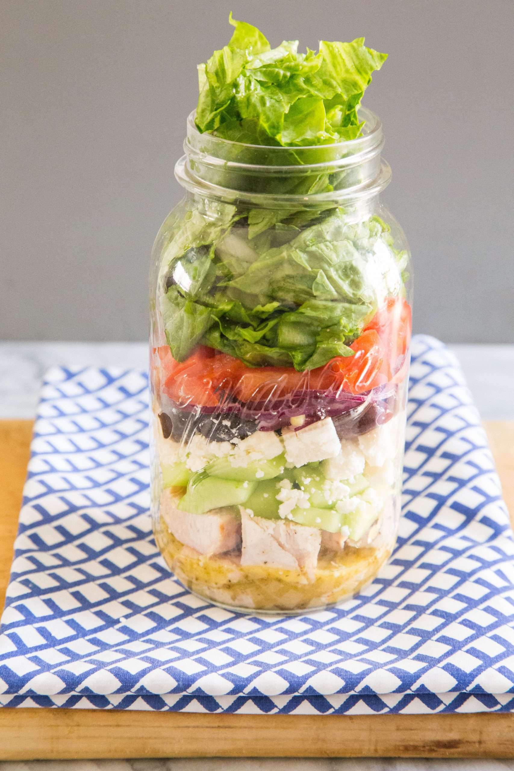 How To Make Greek Salad in a Jar