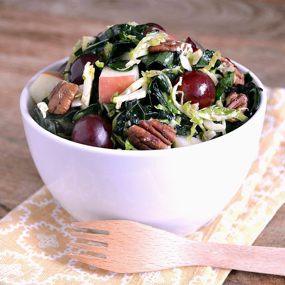 Kale and Brussels Sprout Salad (with Maple Vinaigrette)