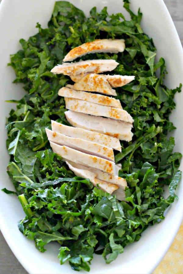 Kale Salad with Cumin Chicken for Weight Loss Diet