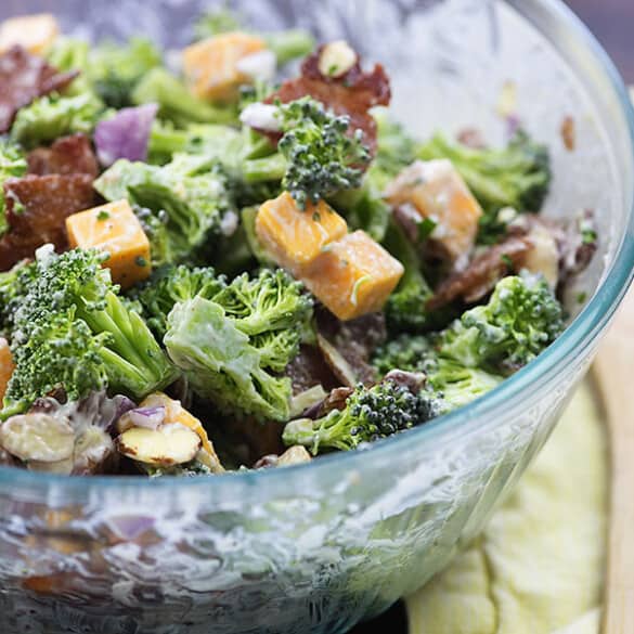 Keto Broccoli Salad Recipe with Bacon &  Cheddar!