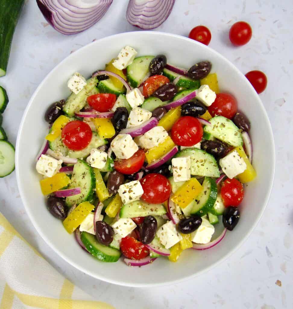 Keto Greek Salad with Dressing