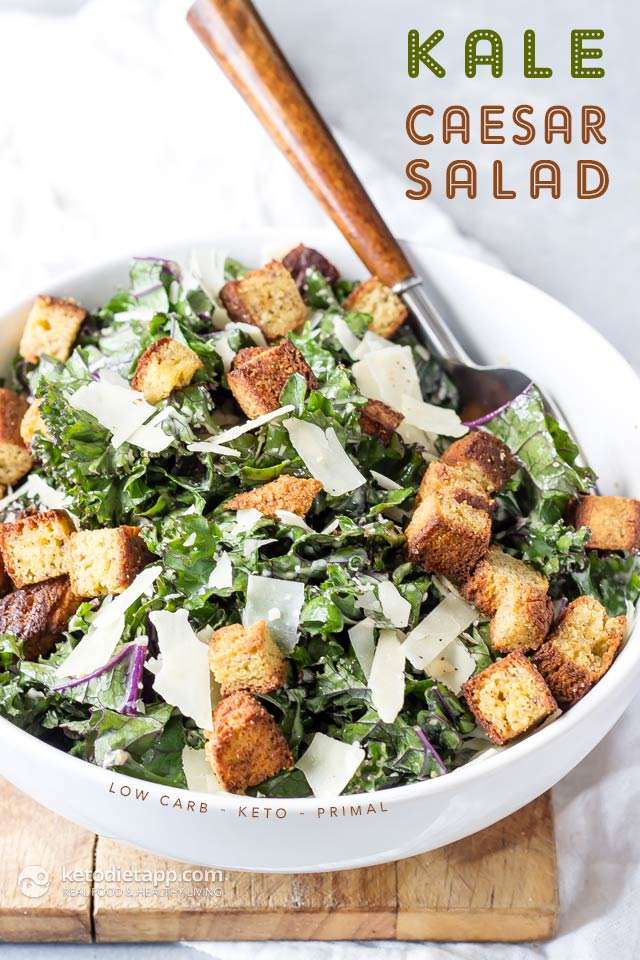Keto Kale Caesar Salad