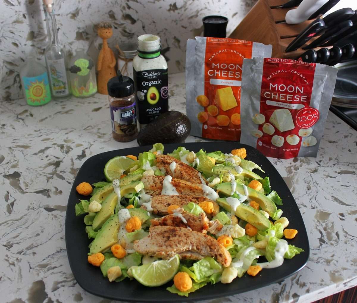 Keto Recipe: Grilled Chicken &  Avocado Salad with Moon Cheese from ...