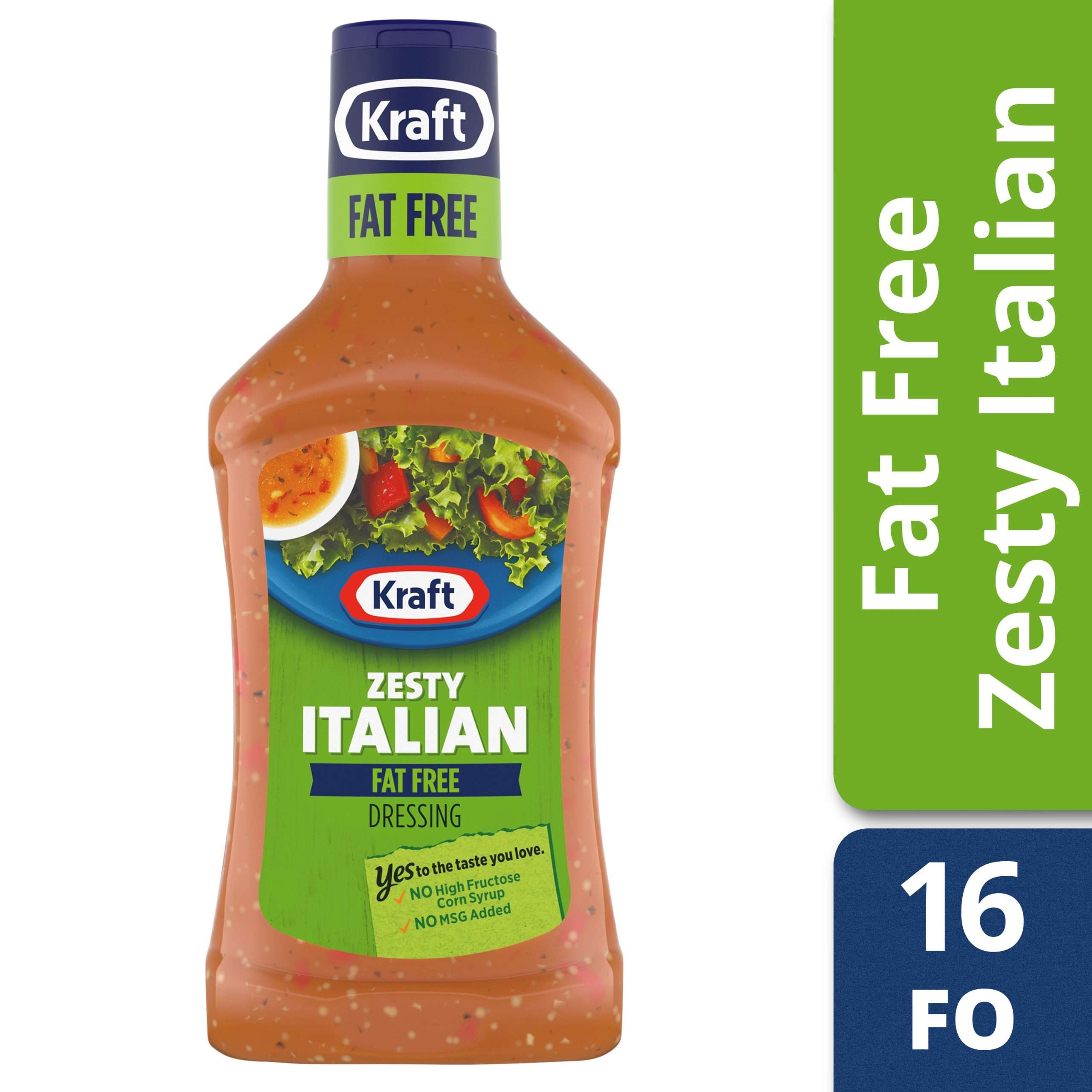 Kraft Fat Free Zesty Italian Salad Dressing, 16 fl oz ...