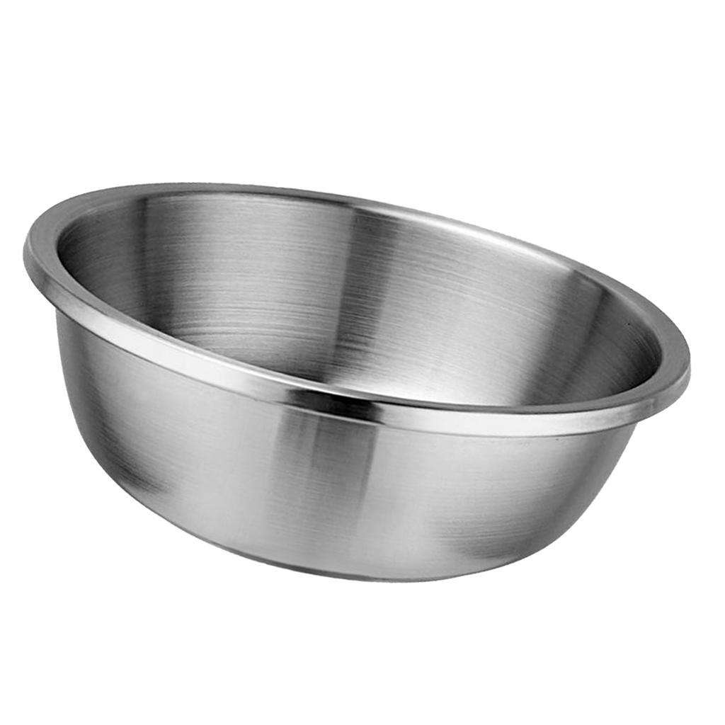 Large Wide Thickened Stainless Steel Flat Base Mixing Bowls Salad Bowl ...
