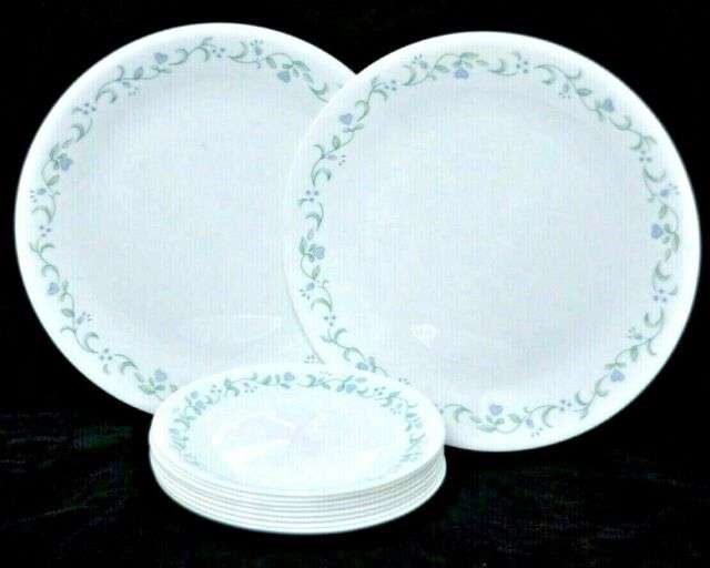 Lot of Corelle COUNTRY COTTAGE Blue Green 10 Pieces Dinner &  Salad ...