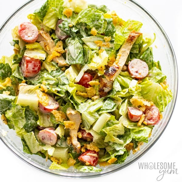 Low Carb Keto Caesar Salad Recipe With Chicken