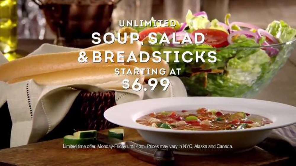 Olive Garden Unlimited Soup, Salad &  Breadsticks TV ...