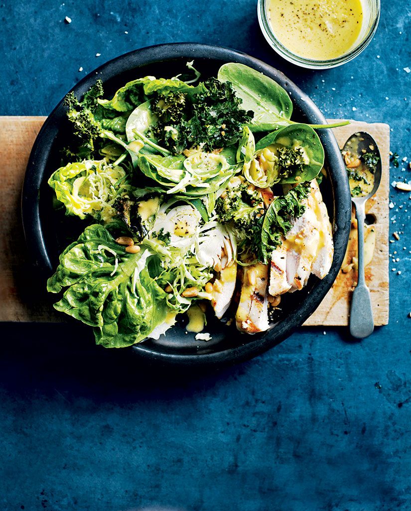 Recipe: Chicken caesar salad with crispy kale