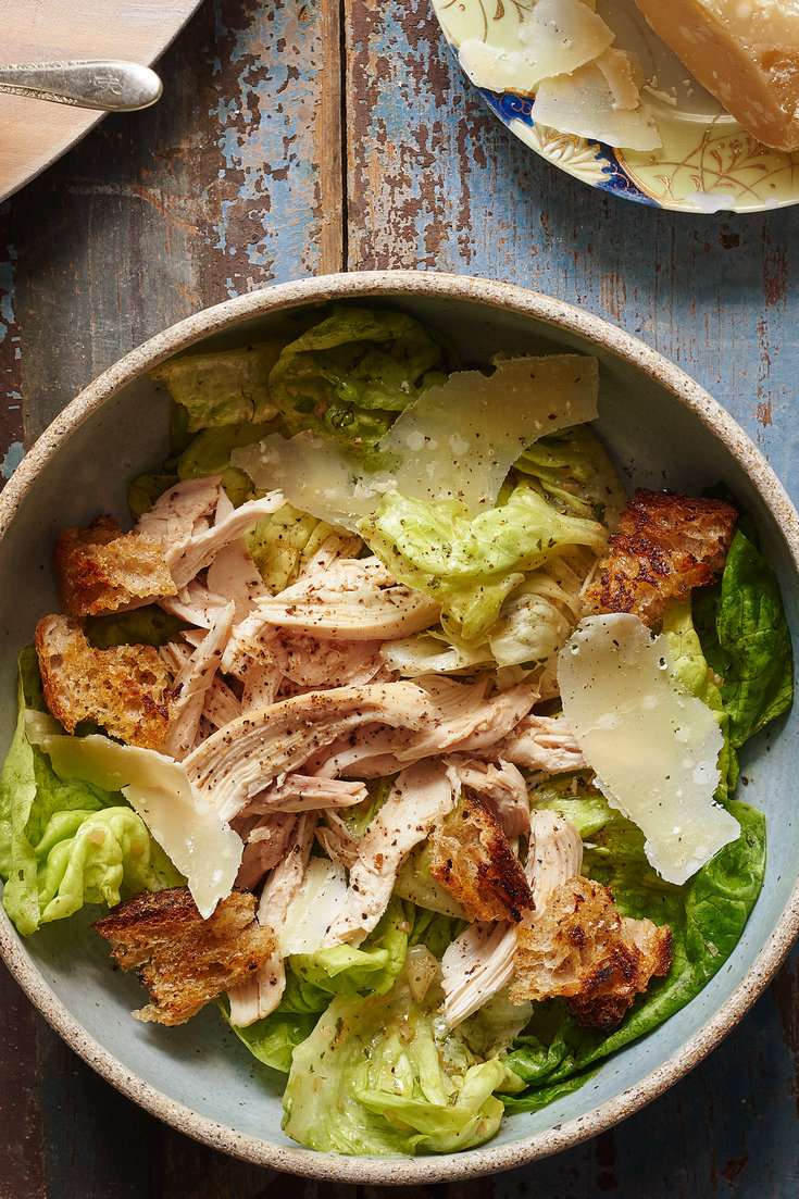 Roast Chicken Salad With Croutons and Shallot Dressing Recipe