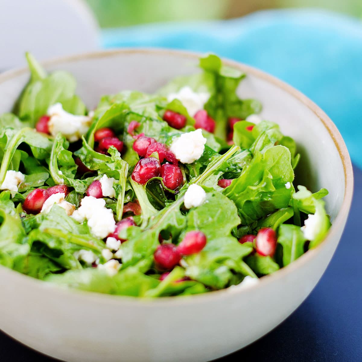Simple Pomegranate &  Feta Salad made with just 4 ingredients