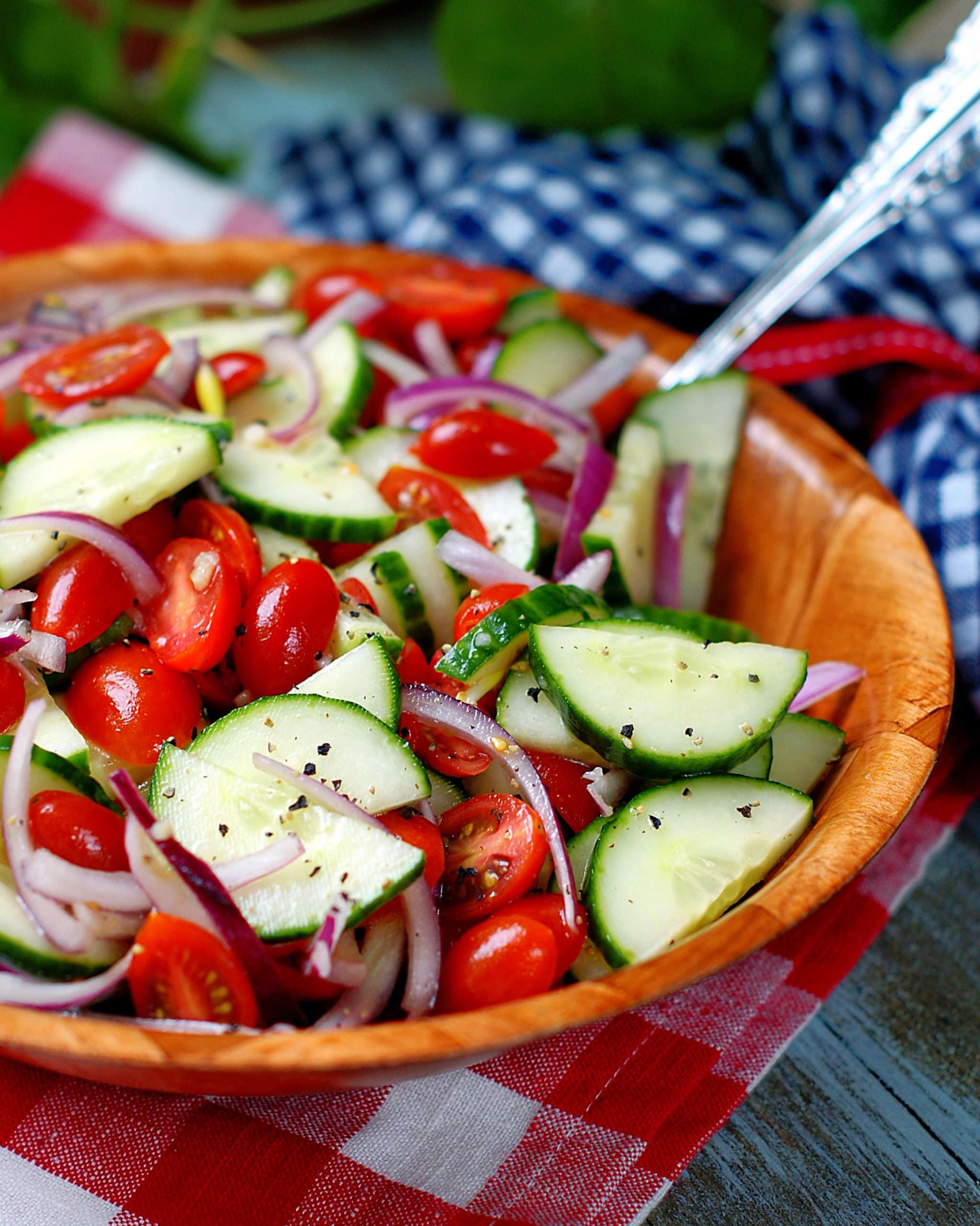 Southern Tomato Cucumber Salad with Vinegar Dressing