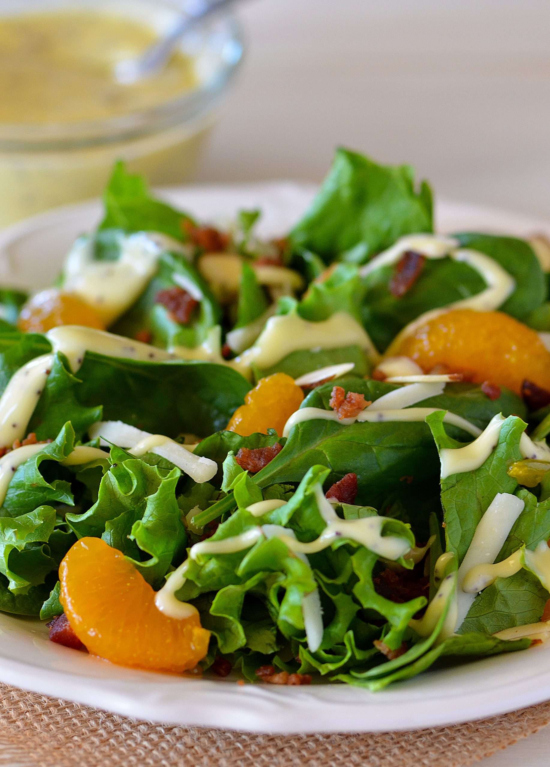 Spinach Salad with Bacon, Almonds and Oranges