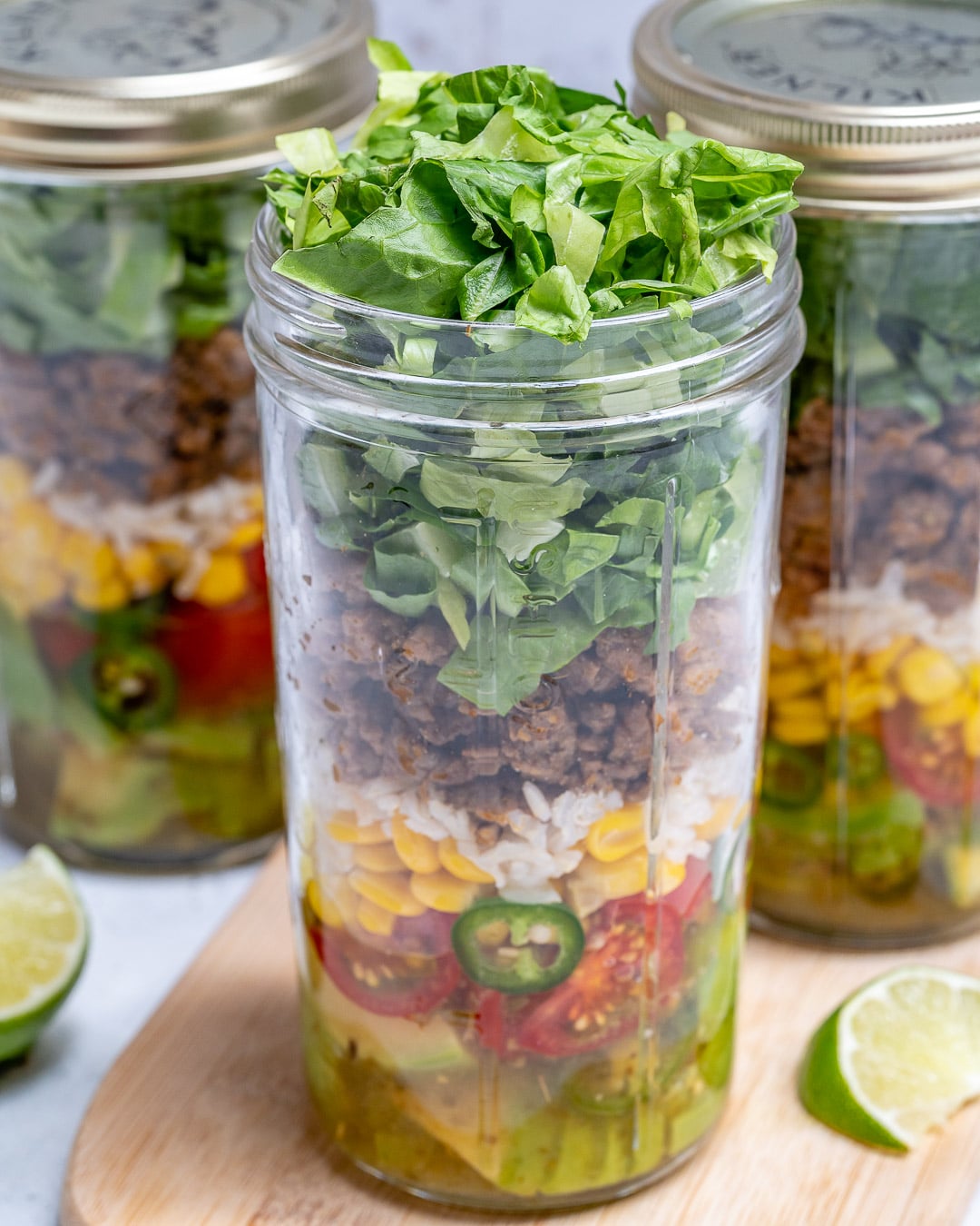 Taco Mason Jar Salads for Easy &  Healthy Meal Prep