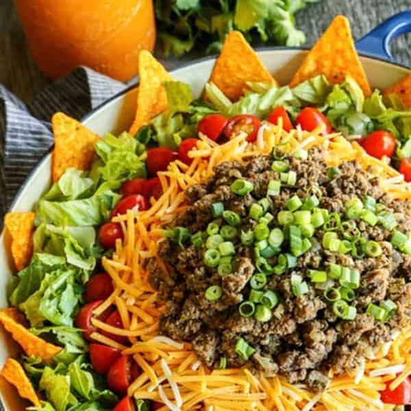 Taco Salad With Doritos And Western Dressing