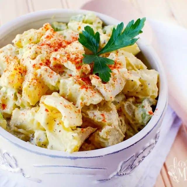 The Best Potato Salad with Potatoes, White Vinegar, Celery Stalks ...