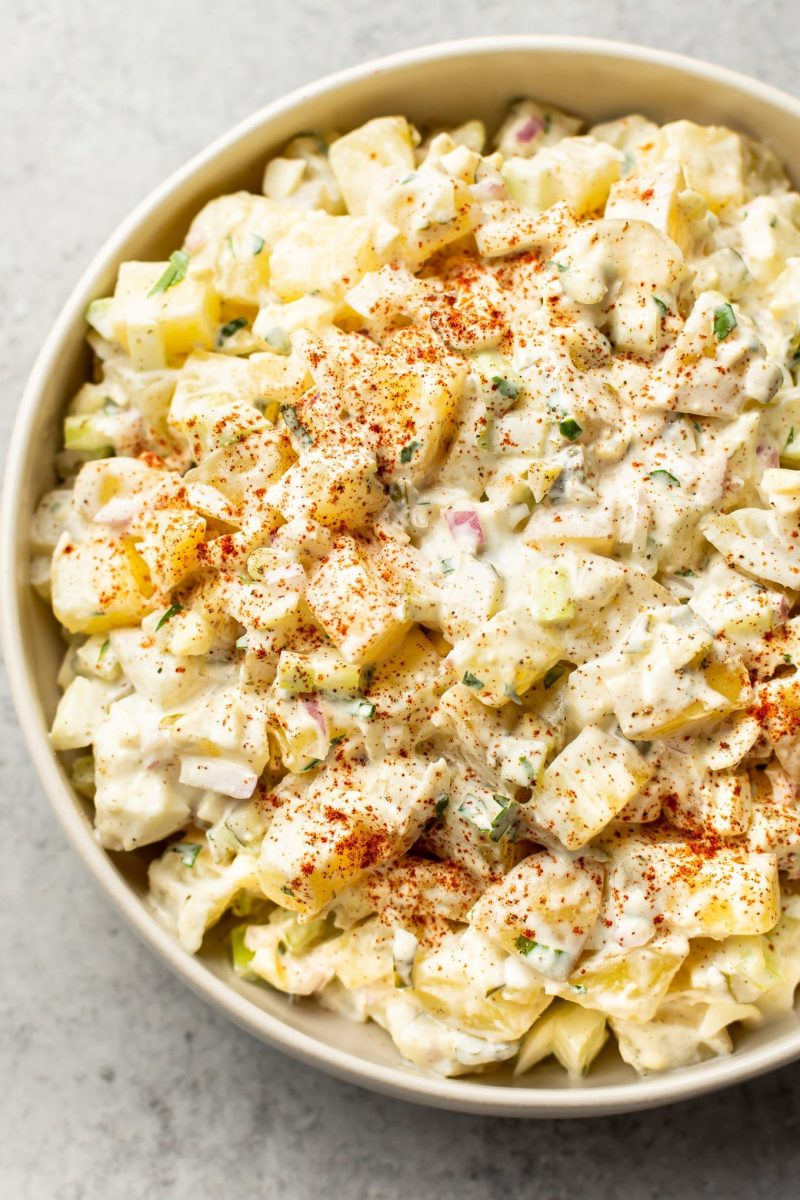 This classic creamy American potato salad with egg recipe is easy to ...