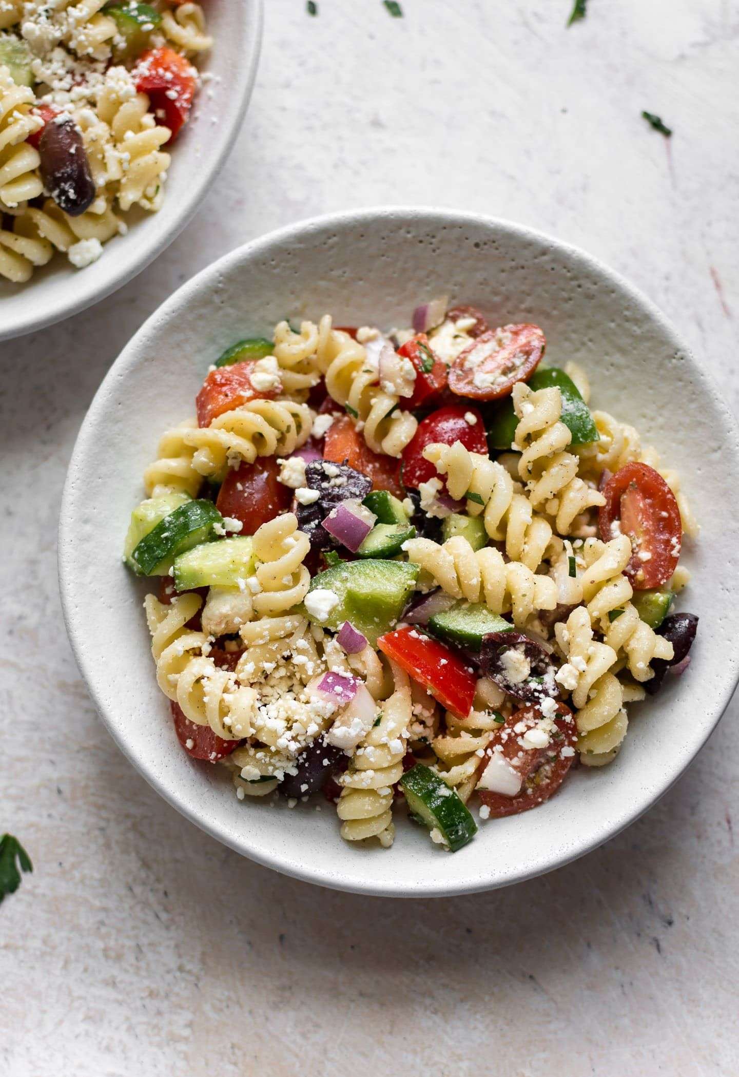 This easy cold Greek pasta salad recipe is healthy ...