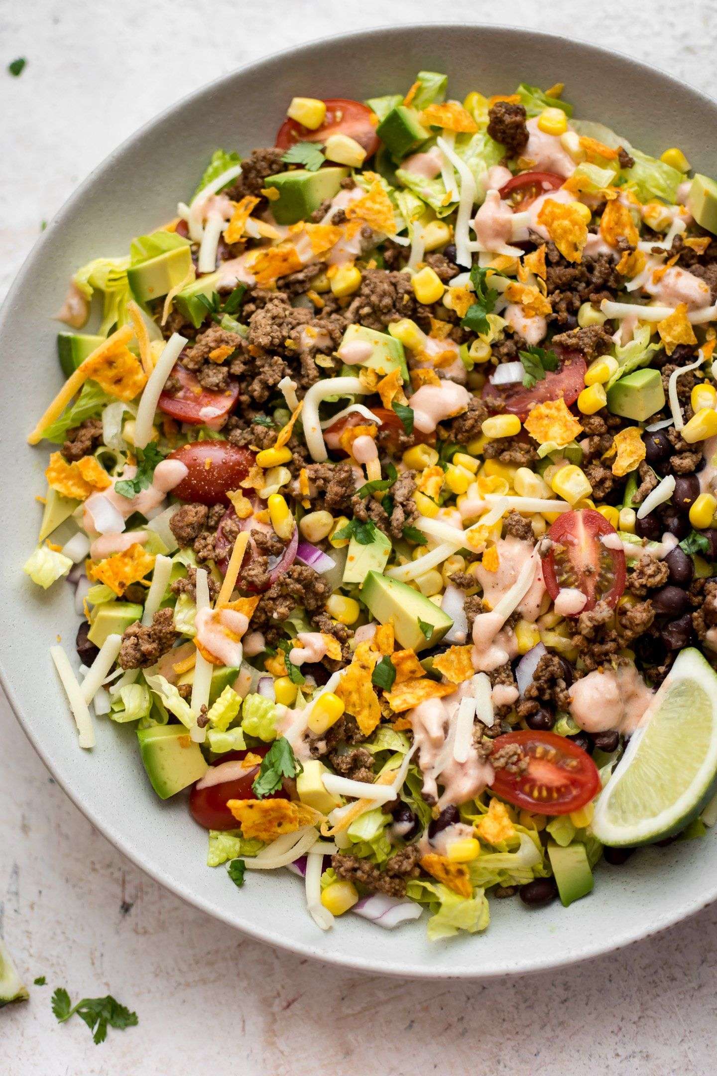 This is the most awesome beef taco salad! A 2