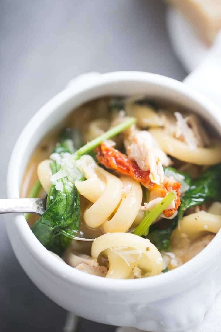 This soup combines the flavors of chicken florentine in an ...