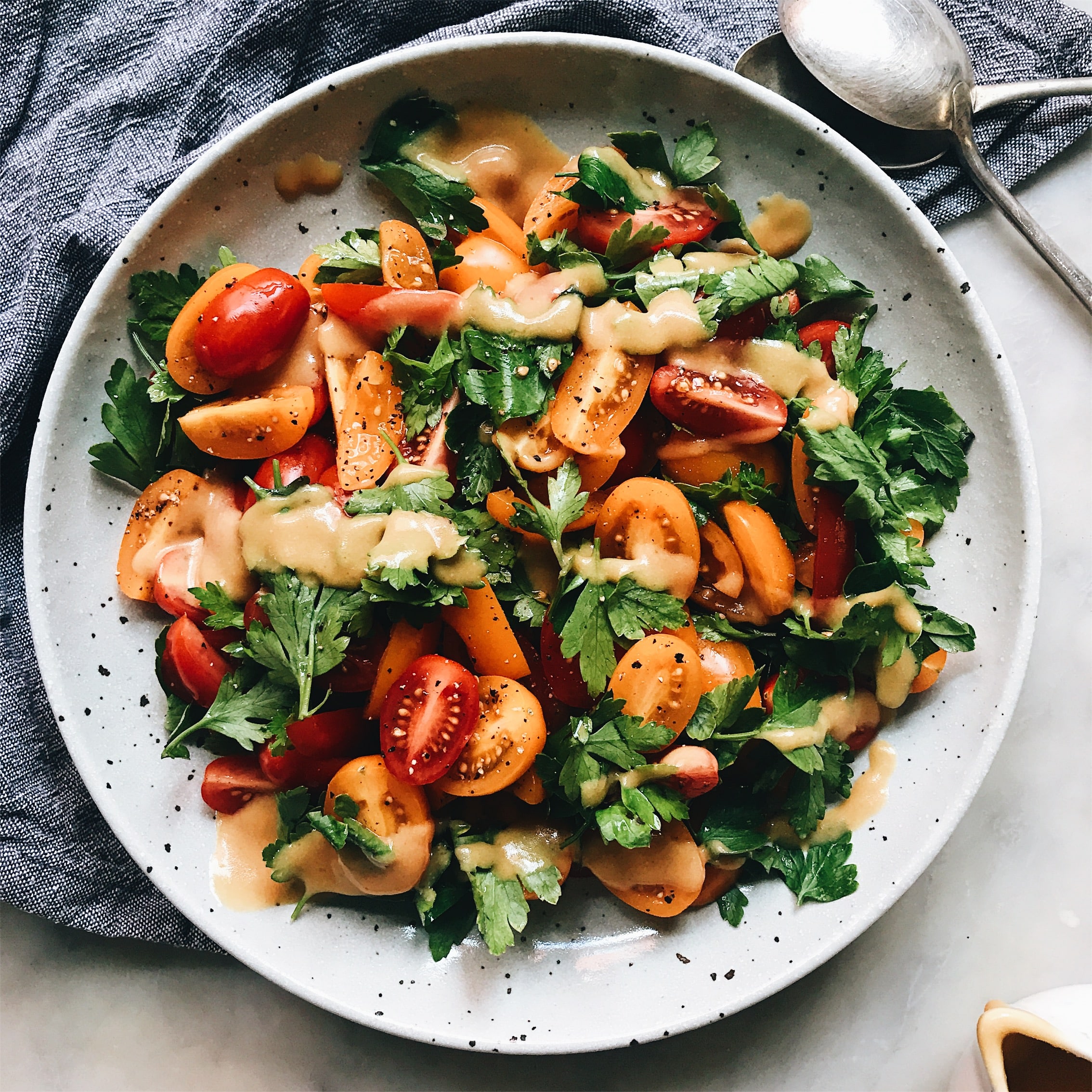 Tomato and Parsley Salad with a Miso and Extra Virgin Olive Oil ...