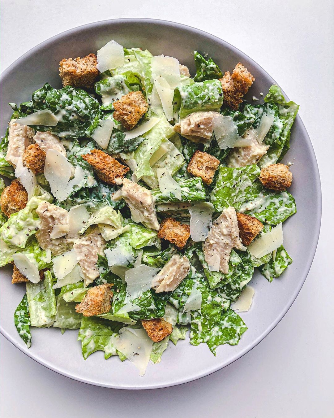 Vegan Caesar Salad with Homemade Croutons